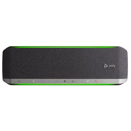 Poly Sync 60-M - Haut-parleur intelligent - Bluetooth - filaire, sans fil - NFC* - USB-A, USB-C - argent - Certifié pour Microsoft Teams, certifié Zoom