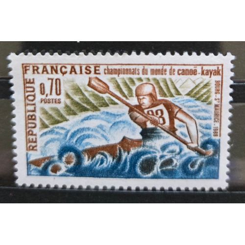 Timbre France ( Yt 1609 ) 1969 Bourg-Saint-Maurice. Championnats Du Monde De Canoë Kayak, Non Oblitéré