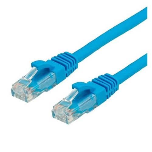 VALUE - Cordon de raccordement - RJ-45 (M) pour RJ-45 (M) - 50 cm - UTP - CAT 6a - moulé, sans crochet - bleu, RAL 5019