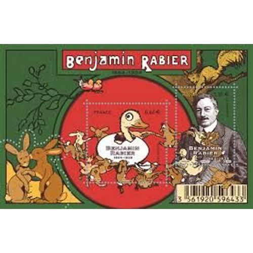 Benjamin Rabier : Portrait Et Canard Gédéon Feuillet 4866 Année 2014 N° 4866 4867 Yvert Et Tellier Luxe