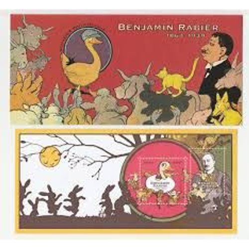 Benjamin Rabier : Portrait Et Canard Gédéon Bloc Souvenir N° 94 Année 2014 N° 4866 4867 Yvert Et Tellier Luxe