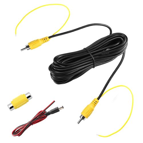 Câble vidéo RCA double blindage amélioré de 6 m pour connecter un moniteur et une caméra de recul, rallonge AV avec prise vidéo RCA jaune vers prise femelle et câble d'alimentation