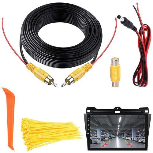 Cable RCA Video Male Male 10M avec 1 Adaptateur RCA Femelle Femelle et 1.2M Câble D'alimentation DC Câble D'extension de Caméra de Recul Câble Vidéo Jack pour Moniteur et Caméra de Recul