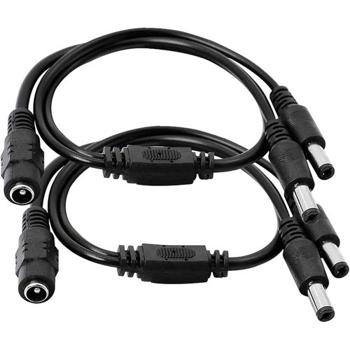 2PCS 5.5x2.1mm 1 Femelle à 2 mâle Splitter Câble d'alimentation CC 2 Voies, pour caméras de Surveillance CCTV, routeurs de Surveillance, DVR, etc.
