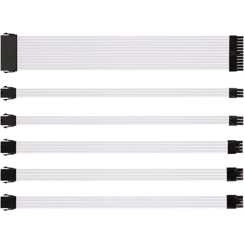 Kit d'extension de Câble ATX, 6 Paquets 18AWG 30cm Cable Extension pour Alimentation 24Pin 8Pin 6Pin 4+4 P 6+2 P Extension de Câble d'alimentation PSU avec des Peignes de Câble