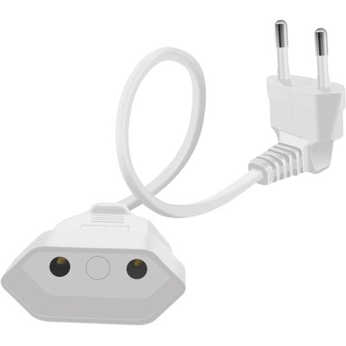 Rallonge Câble Euro 2.5A 250V 625W Câble D'extension Euro Rallonge Câble Euro, pour Une Utilisation en Intérieur TV, PC, Moniteur (Blanc, 0.6m)