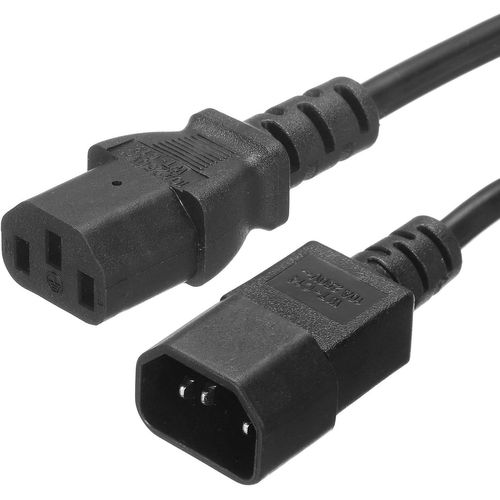 Cordon d'alimentation Secteur 3 Broches C14 Mâle vers C13 Femelle 2,5mm² 1m 250V 10A Câble d'alimentation PDU pour Ordinateur Portable, Électronique, Téléviseur, Imprimante