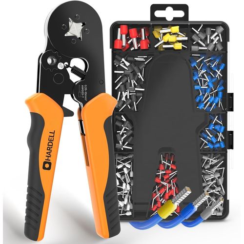 Pince à Sertir Professionnelle avec 1200 Embouts de Câbles,Outil de Sertissage 0,25-10mm² Auto-Ajustable pour Cosses et Embouts de Fils Électriques