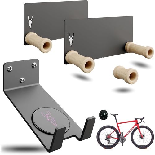 Support de vélo mural,support de vélo,pédale,cintre vélo de route,VTT,électrique. Crochet réglable vélo et support casque. (1)