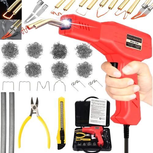 220W Soudage Plastique Machine,220V Souder Plastique Machine,2 en 1 Kit de Soudage Plastique avec 800PCS Agrafeuse Chaud,Kit Reparation Souder Plastique pour Réparation de Pare-Chocs de Voiture
