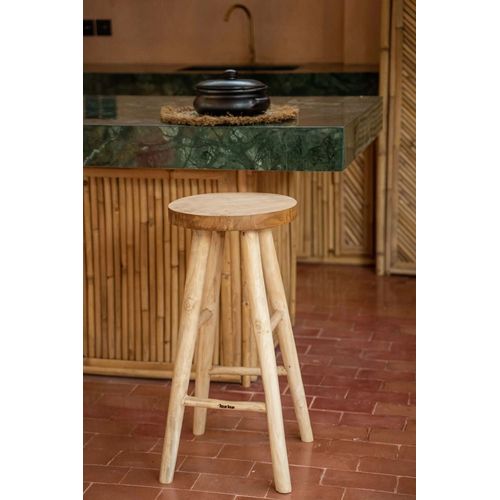 Tabouret De Bar En Bois De Suar Naturel