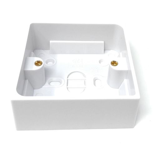 Boîtier arrière Pattress à montage en surface-32 mm de profondeur,85 mm x 85 mm,blanc-Idéal pour les installations de prises et d'interrupteurs électriques (1)