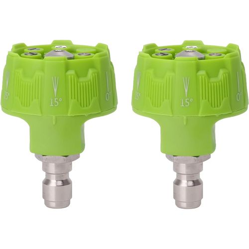 Buse de Pulvérisation pour Nettoyeur Haute Pression,6 en 1 Multifonction Réglable Buse de Lavage électrique Interface de Prise 1/4 Pointe de Connexion (Vert*2)