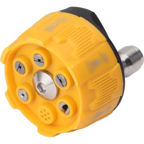 Buse de Pulvérisation pour Nettoyeur Haute Pression,6 en 1 Multifonction Réglable Buse de Lavage électrique Interface de Prise 1/4 Pointe de Connexion (Noir et jaune)