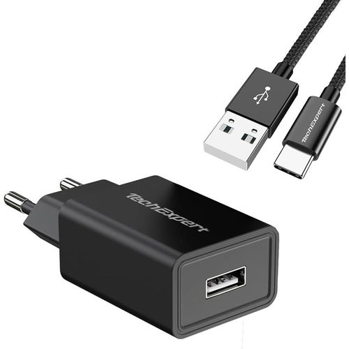 Kit Chargeur Compatible Tablettes Et Smartphones Avec Port Usb Type C Noir 5v 2a 10watts