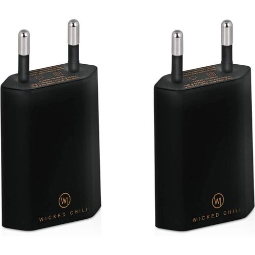 2X Pro Series Power Adapter Adaptateur USB Compatible avec Apple iPhone,Samsung Galaxy/Chargeur de téléphone Portable,Smartphone Power Plug (1A,5V) Noir