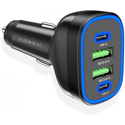 Chargeur De Voiture 72 W Usb C,4 Ports,12 V 24 V,Double Puce,Type Pd,Charge Rapide,Pour Iphone 15/Samsung S24,Etc