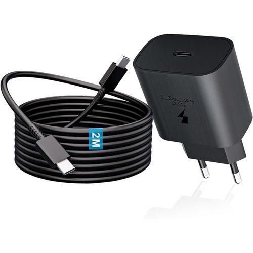 Chargeur Pour Samsung Charge Rapide 25w Compatible Avec Samsung Galaxy A72 A55 A54 A53 A40 A34 A25 A15 A14,S25 S24 S23 S22 S21 S20 Fe/Plus/Ultra,Note 20 Z Flip6,Prise Usb C Avec 2 M Cable Type C
