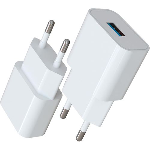 2x Chargeur Secteur-Adaptateur Usb Universel Mural (5v|2a)-Compatible Avec Apple Iphone 15 14 13 Pro Mini Max Samsung Galaxy S24-Blanc