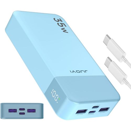 J2651 Batteries Externes 35w 20000mah Usb C In & Out Power Bank,Pack De Batterie Avec Qc4.0+Pd3.0 35w Chargement À Haute Vitesse Pour Oreillette Bluetooth,Téléphone Portable,Tablette (Bleu)