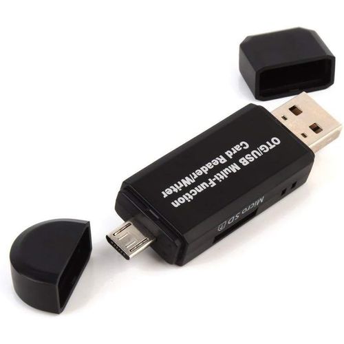 Adaptateur Micro USB OTG Mâle et USB 2.0 Mâle,Lecteur de Carte SD/Micro-SD