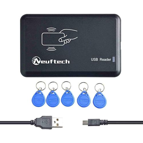 Lecteur de cartes sans contact USB 13,56 MHz 14443A protocole IC avec 5 porte-clés