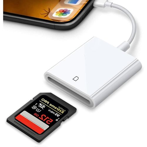 Lecteur de Carte SD pour iPhone/iPad-Adaptateur Lightning vers Carte Mémoire pour Appareil Photo-Convertisseur pour iPhone