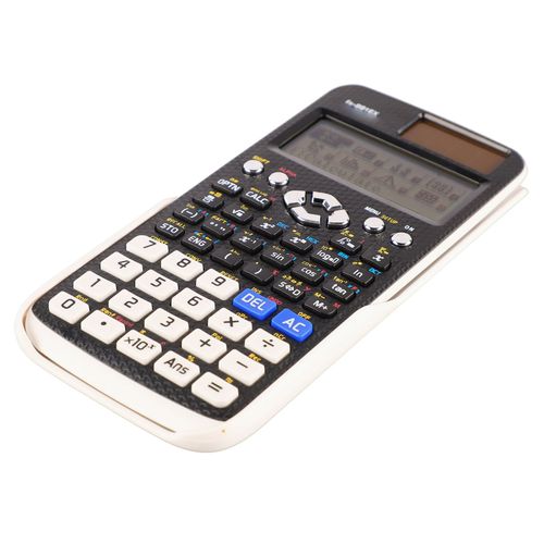 Calculatrice scientifique programmable grand ecran, boutons transparents, multifonction, avec couvercle coulissant, pour etudiants