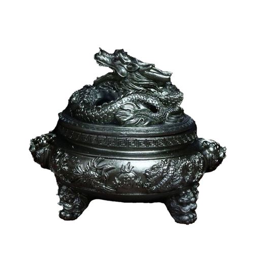 Bruleur d'encens de 90 cm, aspect retro, details exquis, porte-encens pour decoration de maison, cadeaux, bronze