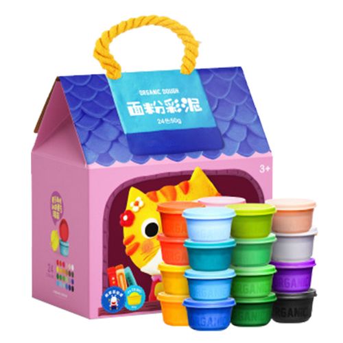 Pate a modeler pour enfants, qualite alimentaire, sans gout, couleurs vives, reutilisable, pour l'education a domicile et a l'ecole, 24 couleurs