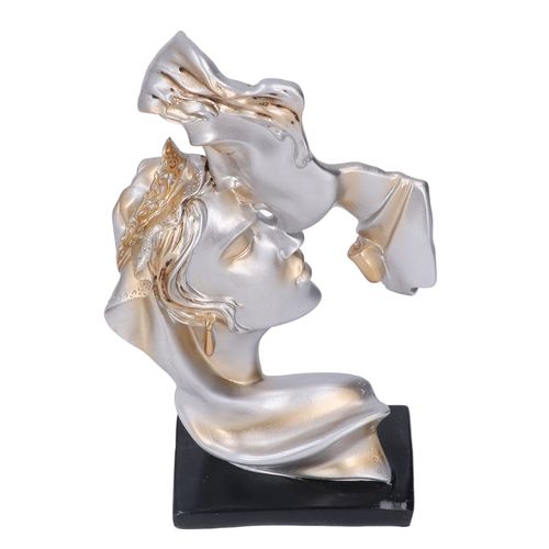 Statue de couple en forme de baiser, style europeen, decoration compacte en resine, style retro, pour cafe ou restaurant
