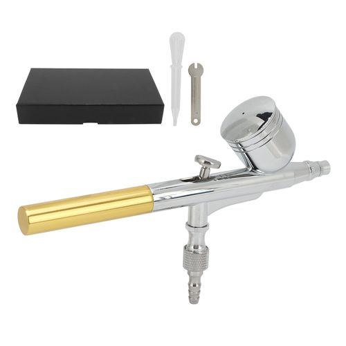 Pistolet aerographe, buse de 0,3 mm, reservoir de fluide en acier inoxydable de 7 cc, couvercle de poignee arriere amovible, pulverisateur de peinture artisanale a double action