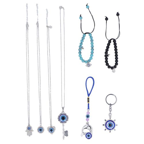 Ensemble De Bijoux Oil 8 Pieces Pour Hommes Et Femmes, Collier, Pendentif, Bracelet, Porte-Cles, Tendance, Pour La Vie Quotidienne