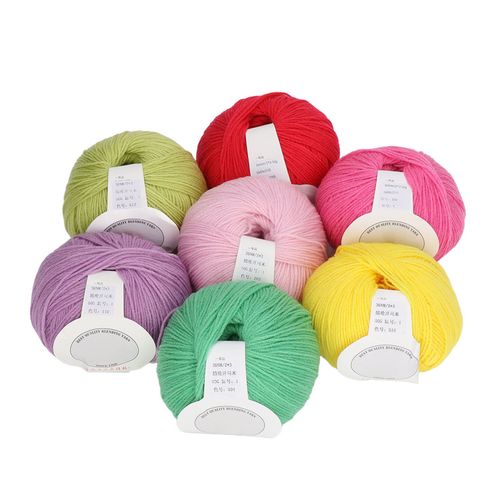 Lot de 7 pelotes de fil a crocheter, bricolage, artisanat, anti-boulochage, anti-retrecissement, fil de coton multicolore pour echarpe, pull, chapeau