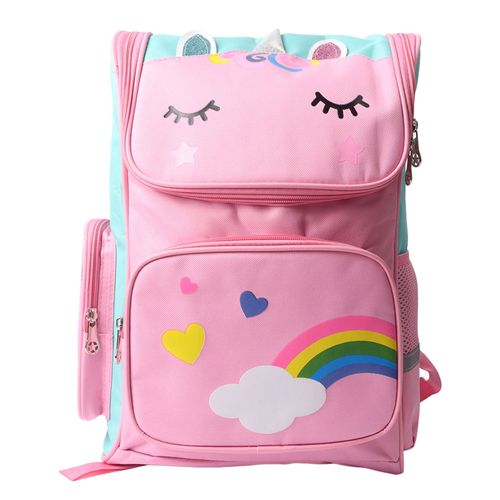 Sac a dos pour fille, joli sac a dos leger et impermeable en nylon pour enfants, ideal pour l'ecole maternelle et primaire, rose