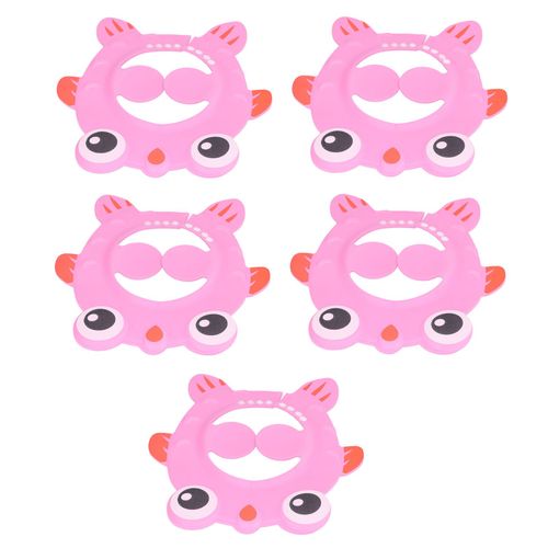 Lot De 5 Bonnets De Bain Pour Bebe, En Mousse Rose, Taille Reglable, Epaisseur Sure, Resistance A La Chaleur 80 ¡Ãc, Pour Tout-Petits 