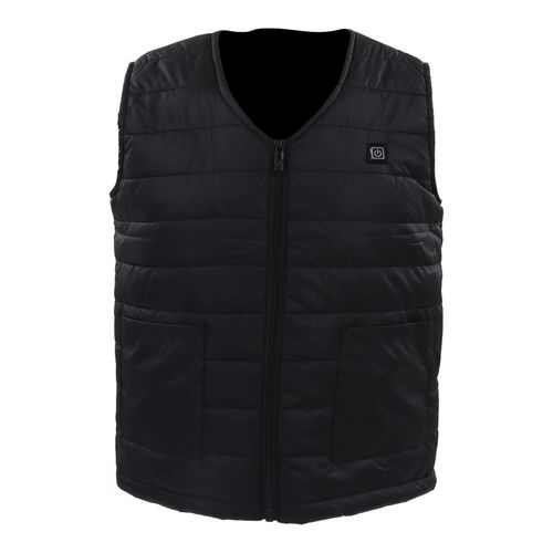 Gilet Chauffant Electrique 3 Niveaux De Temperature, Etanche, Col En V, 10 Zones, Noir, Pour Femme Et Homme, Ski, Randonnee, Taille Xxl