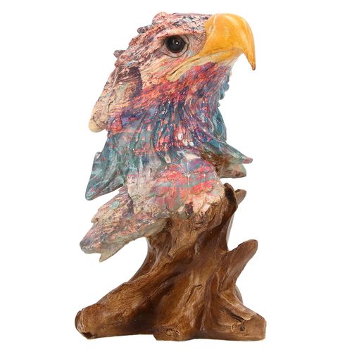 Statue de tete d'aigle peinte a l'huile, decoration simple et ecologique en resine, style nordique, pour bureau ou salon