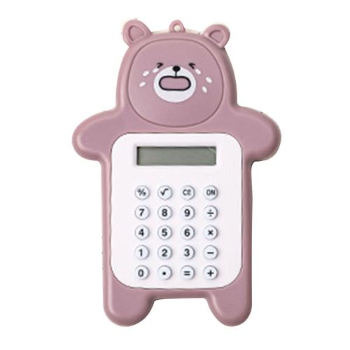 Calculatrice ours mignon, mini calculatrice portable de dessin anime, affichage LED a 8 chiffres, calculatrice de bureau pour filles, cadeau pour etudiantes, marron