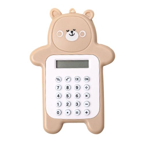 Calculatrice ours mignon, mini calculatrice portable de dessin anime, affichage LED a 8 chiffres, calculatrice de bureau pour filles, cadeau pour etudiantes, jaune
