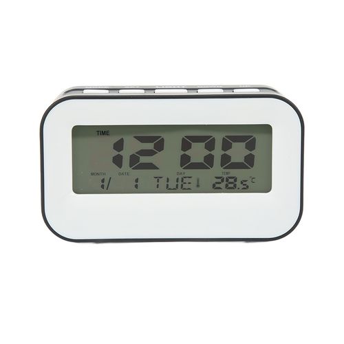 Reveil LCD pour enfants, retroeclairage, rappel d'anniversaire, alarmes musicales, fonction snooze, reveil numerique pour chambre a coucher, ecole, noir