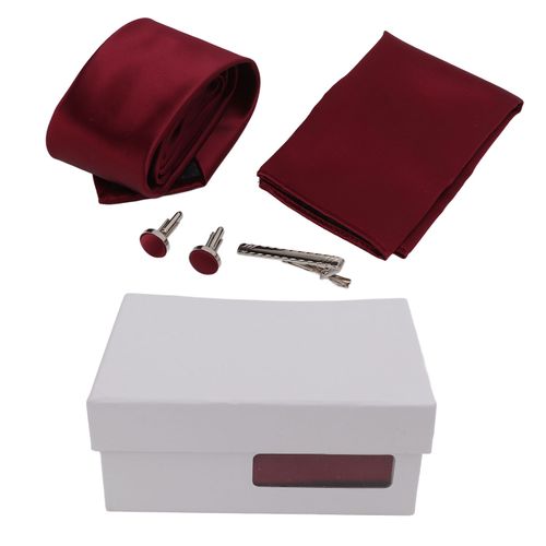 Ensemble Cravate Homme Avec Mouchoir, Pince A Cravate, Boutons De Manchette, Design Classique, Style Affaires Et Loisirs, Texture Delicate, Cravates Homme