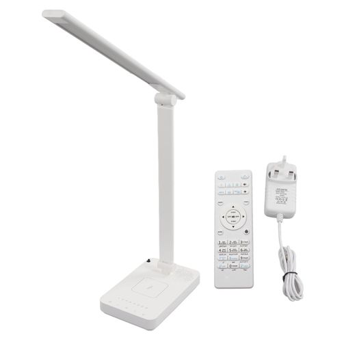 Lampe De Bureau Led 10 W, Protection Des Yeux, Chargement Sans Fil, Bluetooth Intelligent, Controle Par Application, Lecteur, Lampe De Table, Prise Britannique 100-240 V