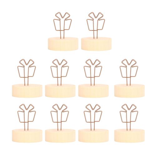 Lot de 10 porte-numeros de table en forme de boite cadeau, porte-cartes de table antique, type vertical, simple et mignon, clips pour cartes de visite