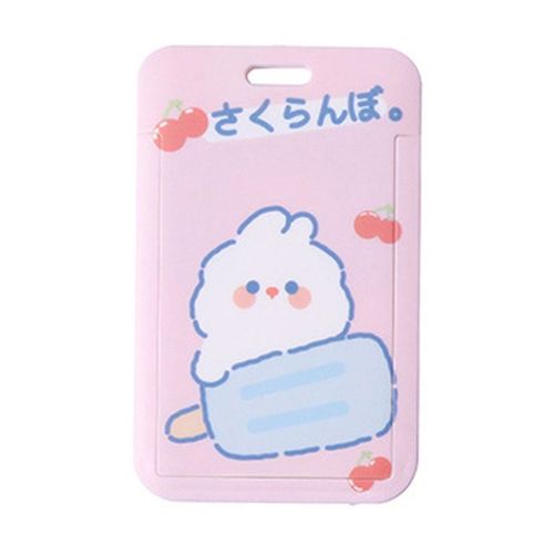 Porte-Cartes De Bus A Motif Chat, Coulissant, Impermeable, Epais, En Abs, Flexible, En Cuir, Avec Coins Arrondis, Porte-Cartes, Batonnet De Glace Rose