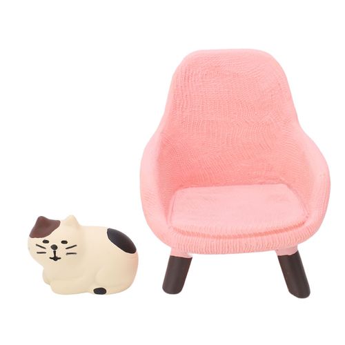 Statue miniature de chat rose en resine anti-age, statue mignonne et miniature pour decoration de paysage miniature