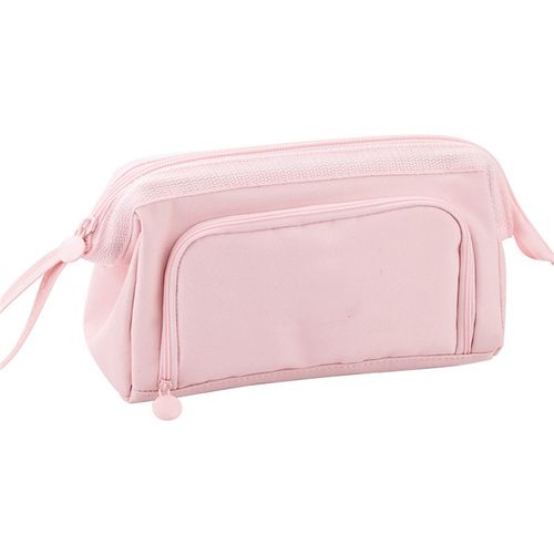 Trousse a crayons de type navire avec fenetre, grande capacite, fermeture eclair double couche, trousse a crayons portable pour enfants, rose