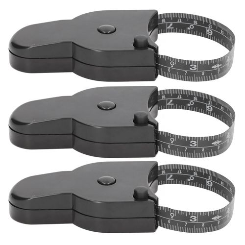 Lot de 3 mini-metres rubans portables noirs precis pour la couture, la taille et le corps