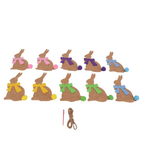 Banniere de Paques decorative en jute, en forme de lapin, decorations exquises et magnifiques pour les fetes de Paques