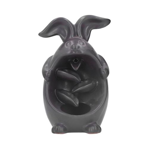 Bruleur d'encens en forme de lapin, exquis et magnifique, cascade a refoulement, decoration decorative